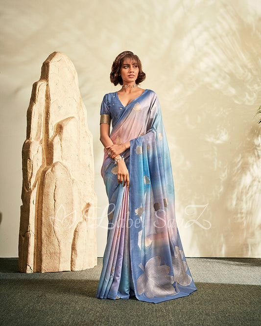 Blue Rewa Tissue Handloom Paithani Saree